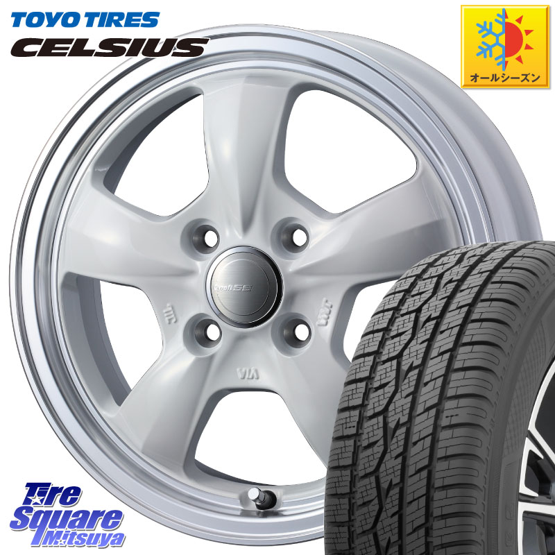 TOYOTIRES トーヨー タイヤ CELSIUS オールシーズンタイヤ 175/70R14WEDS 41118 GYRAFT 5S グラフト ホワイト ホイール 14インチ 14X4.5J 45 4穴 100 Mx27/37/47Sソリオ・MB37SデリカD2 デリカD:2 D2|タイヤスクエアミツヤ