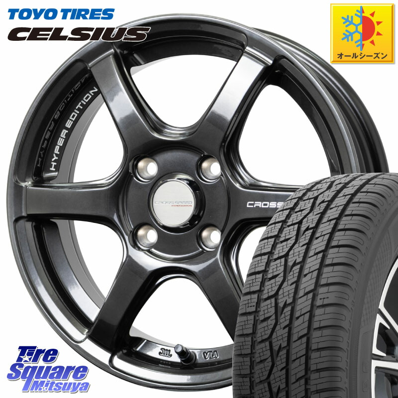 TOYOTIRES トーヨー タイヤ CELSIUS オールシーズンタイヤ 165/70R14HotStuff クロススピード RS6 軽量ホイール 14インチ 14X4.5J 45 4穴 100 Mx27/37/47Sソリオ・MB37SデリカD2 ハスラー MAx6S系ソリオ デリカD:2 D2 Kei ラピュタ ハスラー リフトアップ等カスタム フ|タイヤスクエアミツヤ