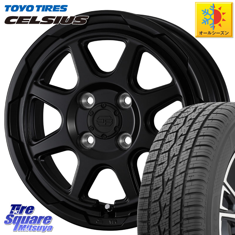 TOYOTIRES トーヨー タイヤ CELSIUS オールシーズンタイヤ 175/70R14 WEDS STADTBERGE BLK スタットベルク ホイール 14インチ 14 X 4.5J +45 4穴 100 Mx27/37/47Sソリオ・デリカD2