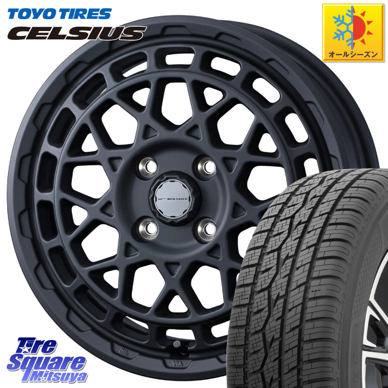 TOYOTIRES トーヨー タイヤ CELSIUS オールシーズンタイヤ 175/70R14 WEDS MUDVANCE X TYPE M ホイール 14インチ マッドヴァンス 14 X 4.5J +45 4穴 100 Mx27/37/47Sソリオ・デリカD2
