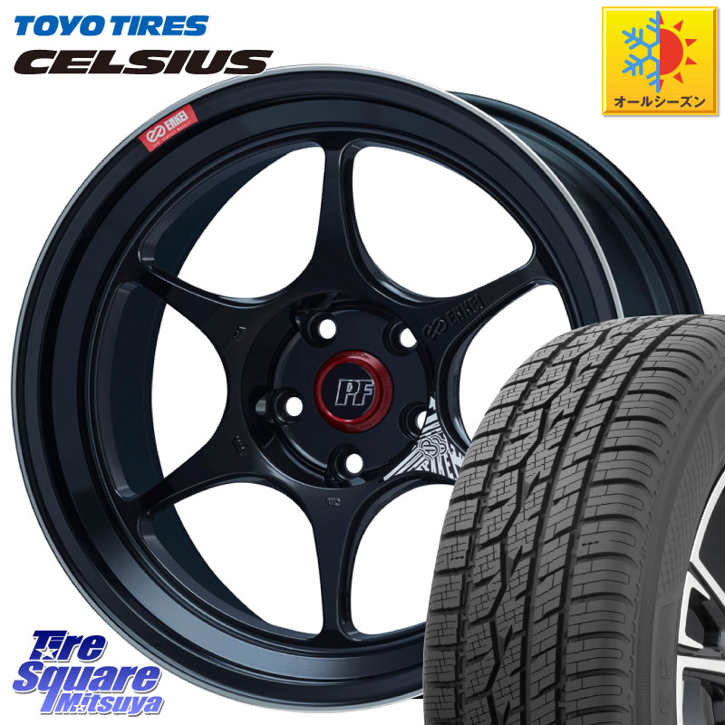 TOYOTIRES トーヨー タイヤ CELSIUS オールシーズンタイヤ 225/65R17ENKEI エンケイ PerformanceLine PF06 BK ホイール 17インチ 17X7.5J 38 5穴 114.3 50系RAV4 80系ハリアー RAV4 30系 RAV4 50系 デリカD:5 D5 カスタムサイズ NX レクサス ハリアー｜タイヤスクエアミツヤ