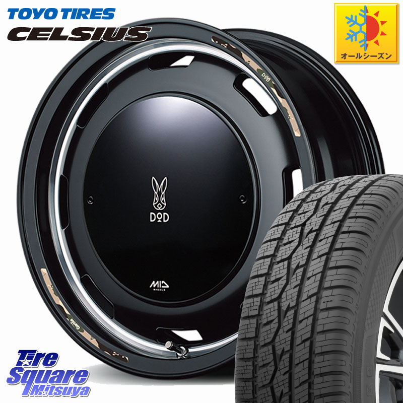 TOYOTIRES トーヨー タイヤ CELSIUS オールシーズンタイヤ 165/70R14 MANARAY MID x DOD ウシャリントバリ ホイール 14インチ 14 X 4.5J +45 4穴 100 Mx27/37/47Sソリオ・デリカD2 ハスラー MAx6S系ソリオ
