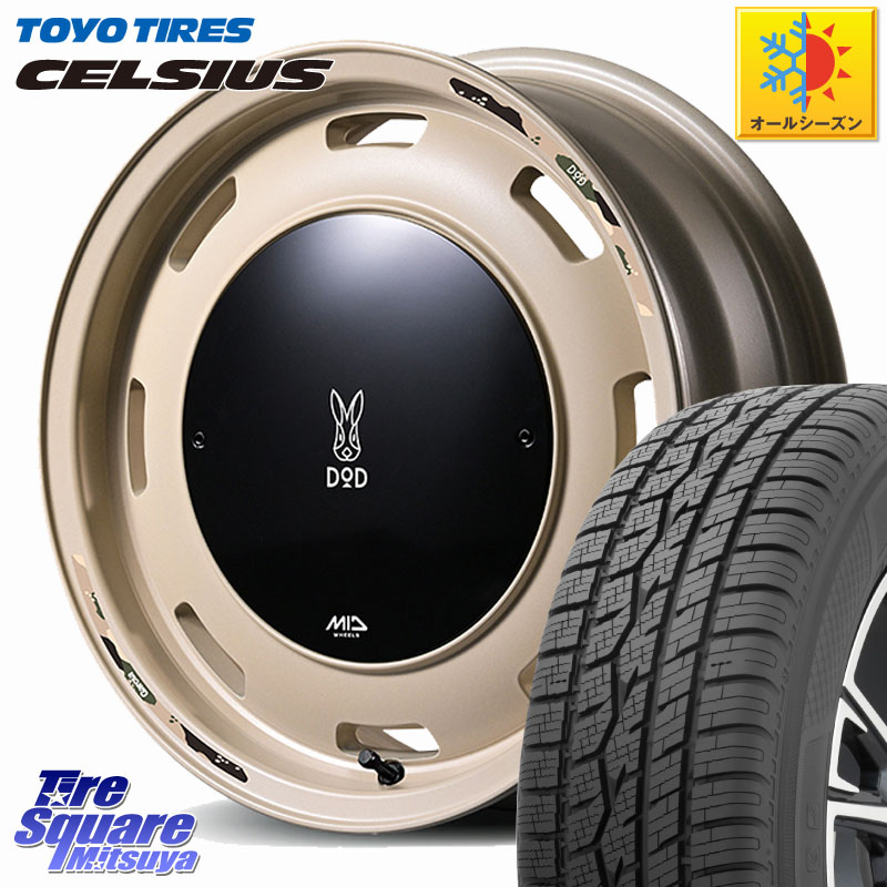 TOYOTIRES トーヨー タイヤ CELSIUS オールシーズンタイヤ 215/65R16MANARAY MID x DOD ウシャリントバリ ※インセット-5 ホイール 16インチ 16X6.0J 0 5穴 139.7 ジムニー専用(要オーバーフェンダー等) ジムニ&minus;シエラ/ノマド(カスタム) AZオフロード カスタムサイズ｜タイヤスクエアミツヤ