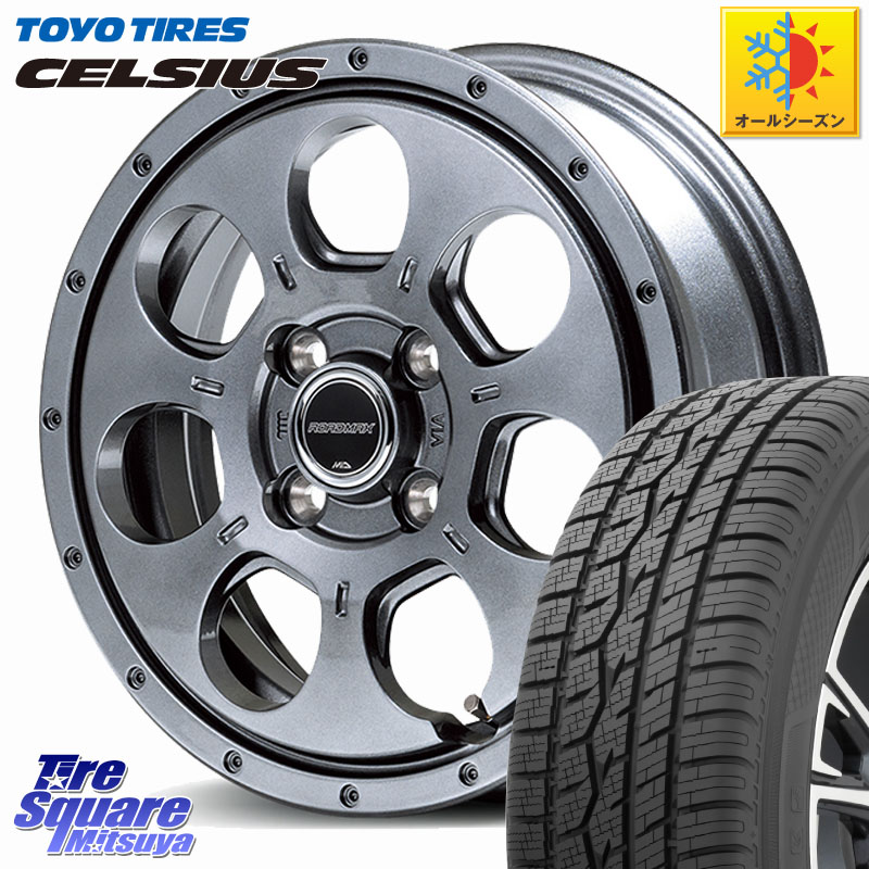 TOYOTIRES トーヨー タイヤ CELSIUS オールシーズンタイヤ 165/60R15 MANARAY MID ROADMAX MUD AGENT ホイール 15インチ 15 X 4.5J +45 4穴 100 デリカミニ4WD キャスト[アクティバ] ハスラー ピクシスジョイ[Cグレード] ハイゼット アゲトラCustom車用※軽自動車専用ホ