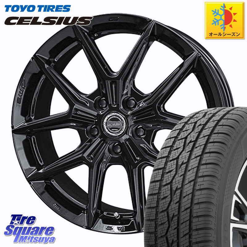 TOYOTIRES トーヨー タイヤ CELSIUS オールシーズンタイヤ 175/65R15KYOHO SMACK IG-TEC スマック ホイール 15インチ グロスブラック 15X6.0J 43 5穴 100 トレジア ラクティス|タイヤスクエアミツヤ