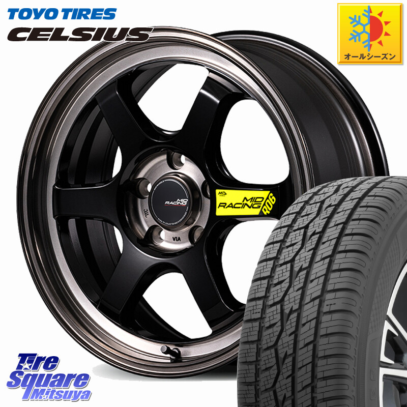 TOYOTIRES トーヨー タイヤ CELSIUS オールシーズンタイヤ 215/60R17MANARAY 【欠品次回7月下-8月上旬予定】MID RACING R06 ホイール 17インチ 17X7.5J 44 5穴 114.3 CX-30 MX-30 20系アルファード ヴェルファイア UX レクサス|タイヤスクエアミツヤ
