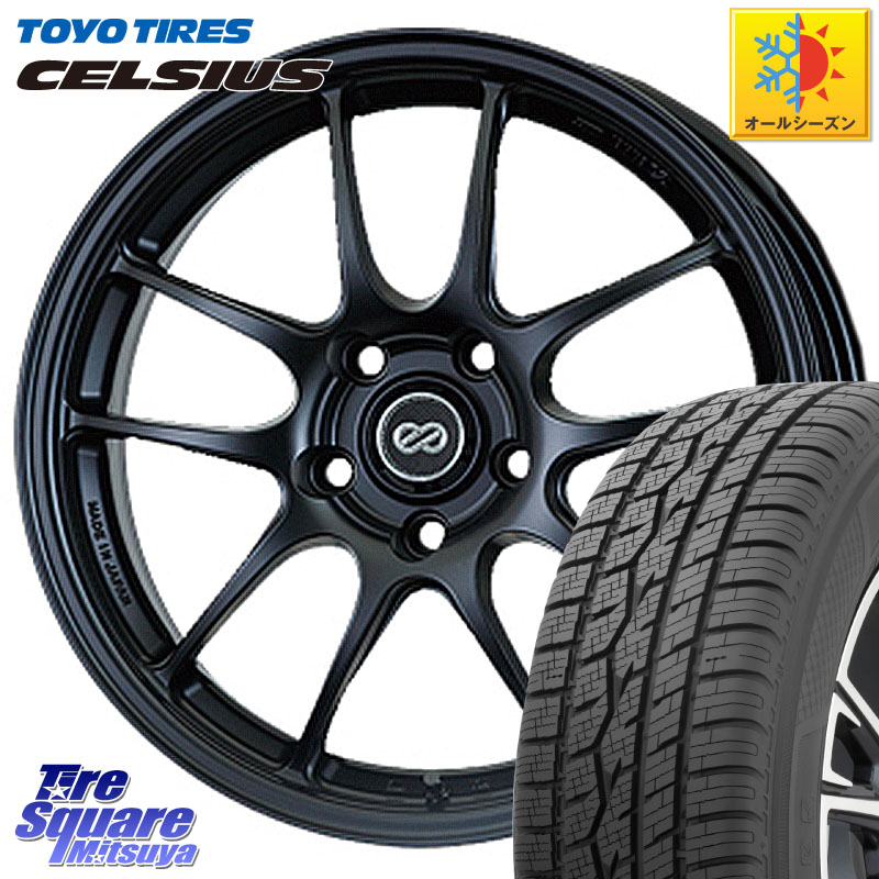 TOYOTIRES トーヨー タイヤ CELSIUS オールシーズンタイヤ 225/55R18 ENKEI エンケイ PerformanceLine PF01 BK ホイール 18 X 7.0J +48 5穴 100