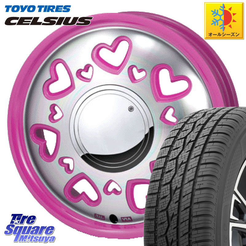 TOYOTIRES トーヨー タイヤ CELSIUS オールシーズンタイヤ 165/70R14MONZA K Quty キューティー ホイール 14インチ 14X4.5J 43 4穴 100 Mx27/37/47Sソリオ・MB37SデリカD2 MAx6S系ソリオ デリカD:2 D2 ラピュタ ハスラー リフトアップ等カスタム フレアクロスオーバー｜タイヤスクエアミツヤ