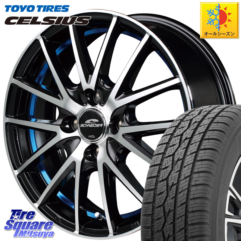TOYOTIRES トーヨー タイヤ CELSIUS オールシーズンタイヤ 165/60R15MANARAY MID SCHNEIDER シュナイダー RX27 RX-27 ホイール 15インチ 15X4.5J 45 4穴 100 デリカミニ4WD キャスト[アクティバ] ハスラー ピクシスジョイ[Cグレード] ハイゼットアゲトラCustom車用※軽｜タイヤスクエアミツヤ