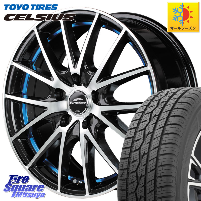 TOYOTIRES トーヨー タイヤ CELSIUS オールシーズンタイヤ 215/60R17 MANARAY MID SCHNEIDER シュナイダー RX27 RX-27 ホイール 4本 17インチ 17 X 7.0J +48 5穴 114.3 C-HR 50系エスティマ 10系カローラクロス E52エルグランド ZR-V RV系ヴェゼル RC系オデッセイ後期 C