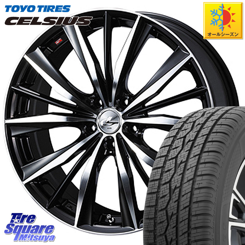 TOYOTIRES トーヨー タイヤ CELSIUS オールシーズンタイヤ 225/55R18 WEDS 33271 レオニス VX 特価● ウェッズ Leonis BKMC ホイール 18インチ 18 X 7.0J +47 5穴 100