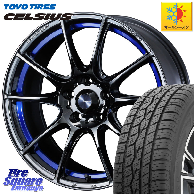 TOYOTIRES トーヨー タイヤ CELSIUS オールシーズンタイヤ 225/55R18WEDS WedsSport SA-25R SA25R ウェッズ スポーツ ホイール 18インチ 18X7.5J 45 5穴 100 レガシー レガシィ アウトバック|タイヤスクエアミツヤ