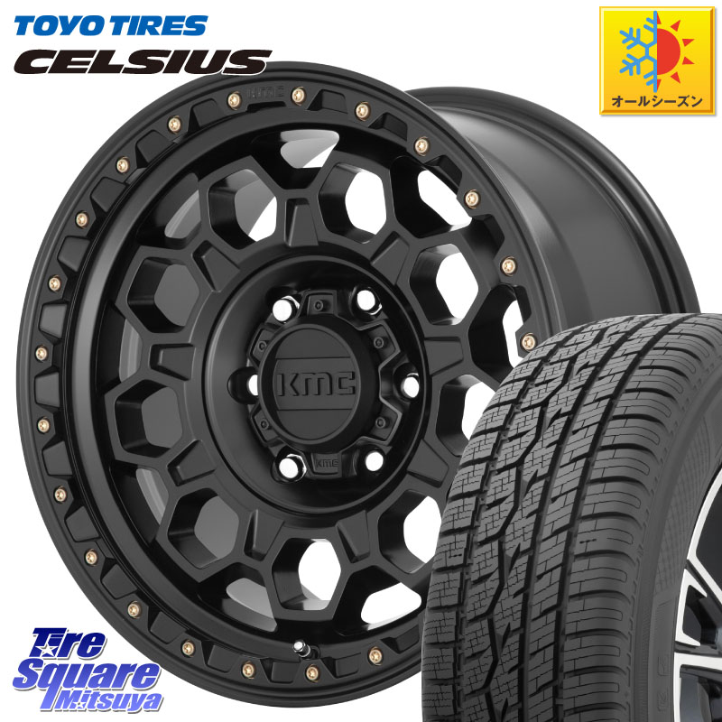 TOYOTIRES トーヨー タイヤ CELSIUS オールシーズンタイヤ 215/60R17 KMC KM545 Trek Black ホイール 17インチ 17 X 8.0J +35 5穴 114.3 20系アルファード