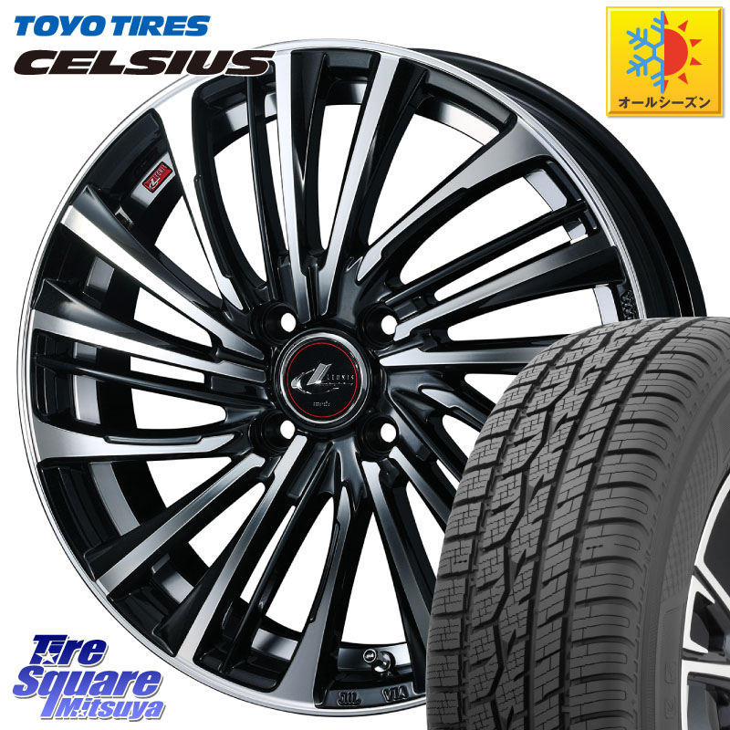 TOYOTIRES トーヨー タイヤ CELSIUS オールシーズンタイヤ 165/70R14WEDS ウェッズ weds レオニス LEONIS FS (PBMC) 14インチ 14X5.5J 42 4穴 100 K13マーチ Mx27/37/47Sソリオ・MB37SデリカD2 140系ポルテ ヴィッツ スペイド アクア デミオ DEMIO MAZDA デリカD:2 D2｜タイヤスクエアミツヤ