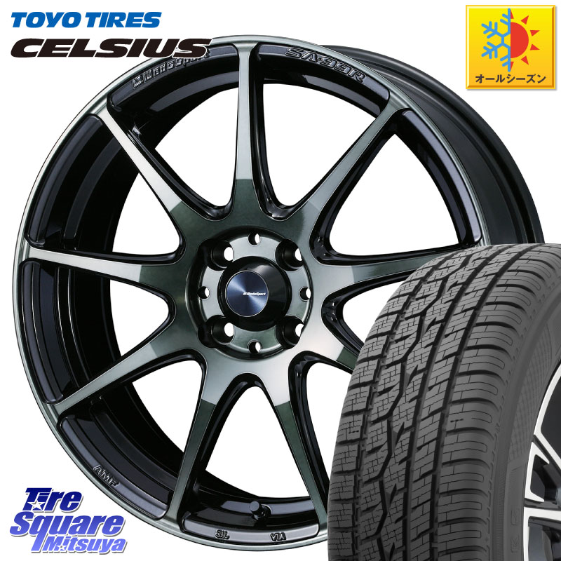 TOYOTIRES トーヨー タイヤ CELSIUS オールシーズンタイヤ 195/65R15 WEDS ウェッズ スポーツ SA99R SA-99R WBC 15インチ 15 X 6.0J +38 4穴 100 E13オーラ