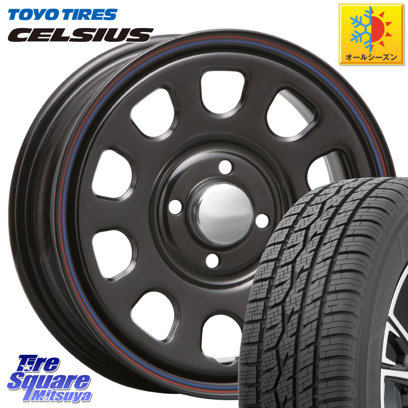 TOYOTIRES トーヨー タイヤ CELSIUS オールシーズンタイヤ 165/70R14MLJ デイトナ SS DAYTONA SS BK 4H 14インチ 14X5.0J 42 4穴 100 ハスラー リフトアップ等カスタム フレアクロスオーバー リフトアップ等カスタムサイズ｜タイヤスクエアミツヤ