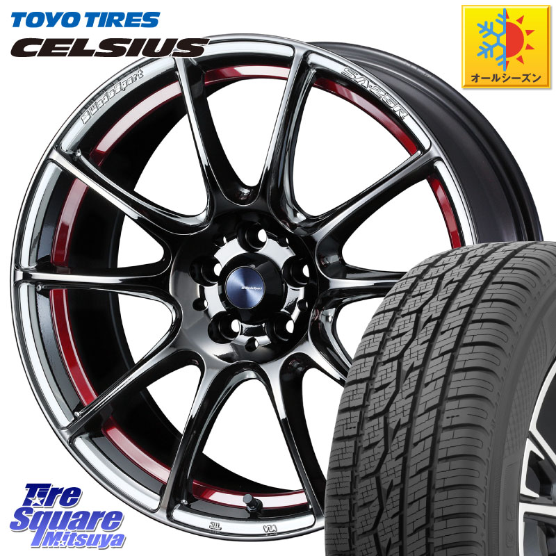 TOYOTIRES トーヨー タイヤ CELSIUS オールシーズンタイヤ 225/55R18WEDS 【欠品次回09月上旬】 WedsSport SA-25R SA25R ウェッズ スポーツ ホイール 18インチ 18X8.0J 45 5穴 114.3 デリカD:5 SL系フォレスター エクストレイル X-TRAIL 日産 エクリプスクロス｜タイヤスクエアミツヤ