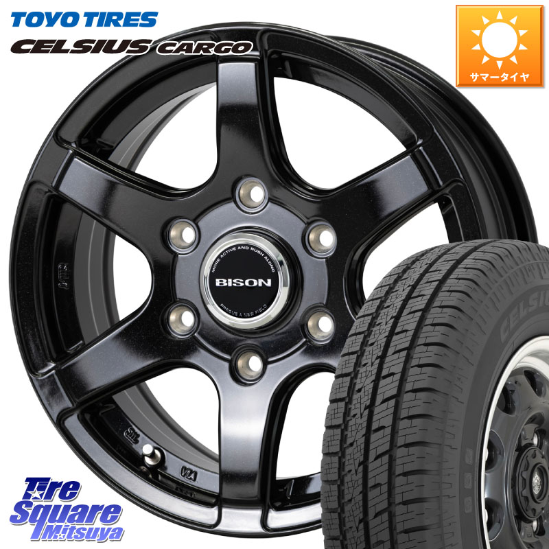 TOYOTIRES トーヨー タイヤ CELSIUS CARGO オールシーズンタイヤ 195/80R15 107*105 HotStuff BISON BN-04 BN04 バイソン ホイール 15インチ 15 X 6.0J +44 6穴 139.7 NV350キャラバン