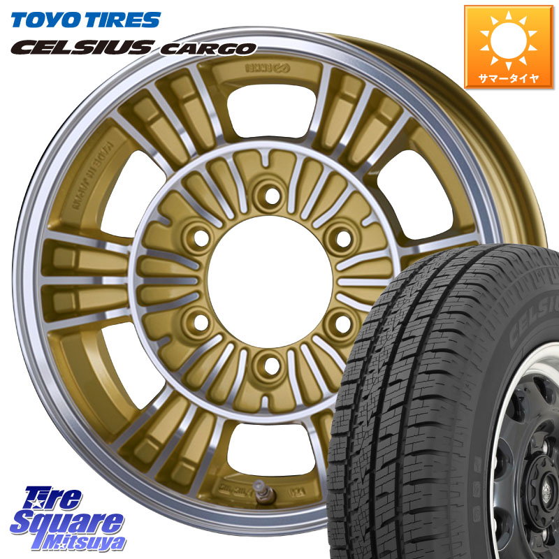 TOYOTIRES トーヨー タイヤ CELSIUS CARGO オールシーズンタイヤ 195/80R15 107*105 ENKEI エンケイ ALLROAD RACING ホイール4本 15インチ 15 X 6.0J +32 6穴 139.7 200系ハイエース
