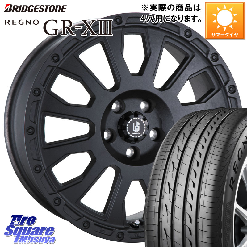 阿部商会 LA STRADA AVENTURA アヴェンチュラ BK 16インチ 16 X 6.0J +40 4穴 100 ブリヂストン REGNO GR-X3 GRX3 GR-XIII レグノ サマータイヤ 195/55R16