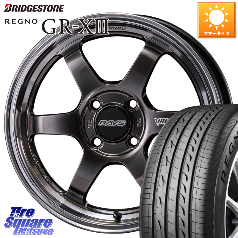 RAYS 【欠品次回10~11月】 VOLK RACING TE37 KCR PROGRESSIVE MODEL KCR ホイール 15インチ 15 X 5.5J +45 4穴 100 ブリヂストン REGNO GR-X3 在庫● 2025~2026年製 GRX3 GR-XIII レグノ サマータイヤ 185/60R15 ヤリス GR・GS系フィット