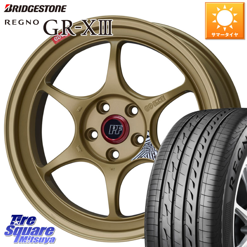 ENKEI エンケイ PerformanceLine PF06 ホイール 18インチ 18 X 8.0J +45 5穴 114.3 ブリヂストン REGNO GR-X3 GRX3 GR-XIII レグノ サマータイヤ 235/50R18 50系エスティマ