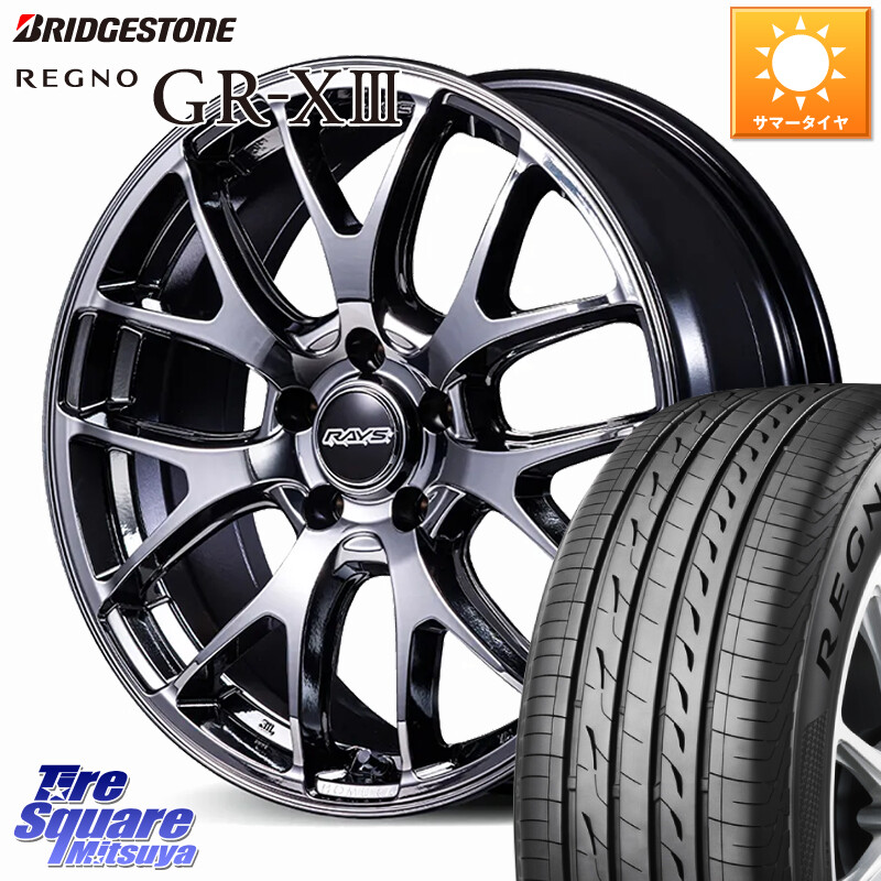 ブリヂストン REGNO GR-X3 GRX3 GR-XIII レグノ サマータイヤ 235/45R18RAYS HOMURA 2x7FA-C ブラックメタルコート ホイール 18インチ 18X7.5J 38 5穴 114.3 CY2アコード 70系カムリ スカイラインセダン 日産 ES レクサス GS (GS F除く) レクサス アコード|タイヤスクエアミツヤ