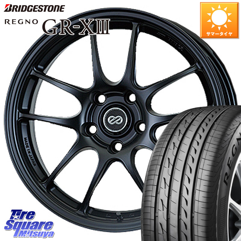 ブリヂストン REGNO GR-X3 在庫● 2025~2026年製 GRX3 GR-XIII レグノ サマータイヤ 195/60R17ENKEI エンケイ PerformanceLine PF01 BK ホイール 17X7.0J 48 5穴 114.3 60系プリウス|タイヤスクエアミツヤ