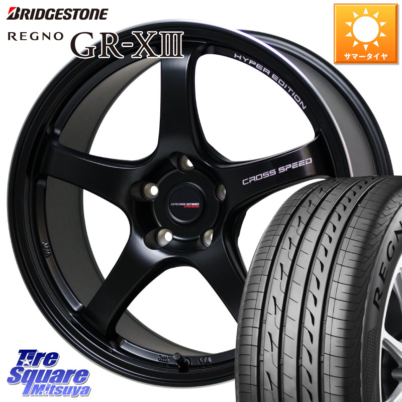 HotStuff クロススピード CR5 CR-5 軽量 BK ホイール 18インチ 18 X 8.5J +38 5穴 114.3 ブリヂストン REGNO GR-X3 GRX3 GR-XIII レグノ サマータイヤ 235/50R18 30系アルファード 30系ヴェルファイア 20系アルファード