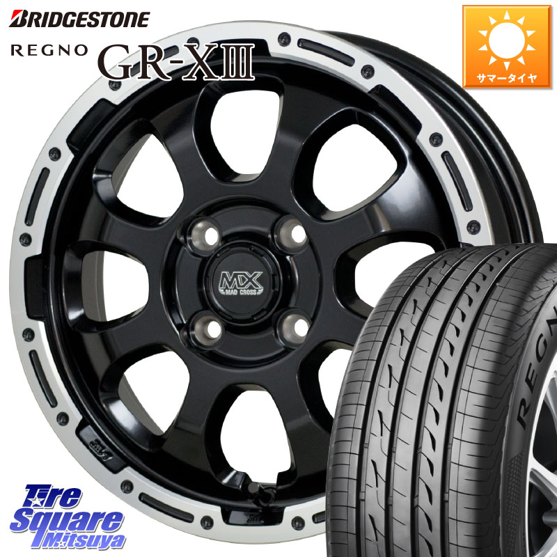 HotStuff マッドクロス GRACE グレイス BK 4H ホイール 14インチ 14 X 4.5J +45 4穴 100 ブリヂストン REGNO GR-X3 GRX3 GR-XIII レグノ サマータイヤ 175/70R14 Mx27/37/47Sソリオ・デリカD2