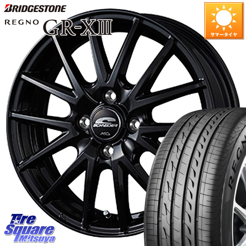 MANARAY MID SCHNEIDER SQ27 ブラック ホイール 14インチ 14 X 5.5J +38 4穴 100 ブリヂストン REGNO GR-X3 GRX3 GR-XIII レグノ サマータイヤ 165/65R14 M900系タンク・ルーミー 700系パッソ ダイハツ トールM900S・M910S スバル ジャスティM900F・M910F