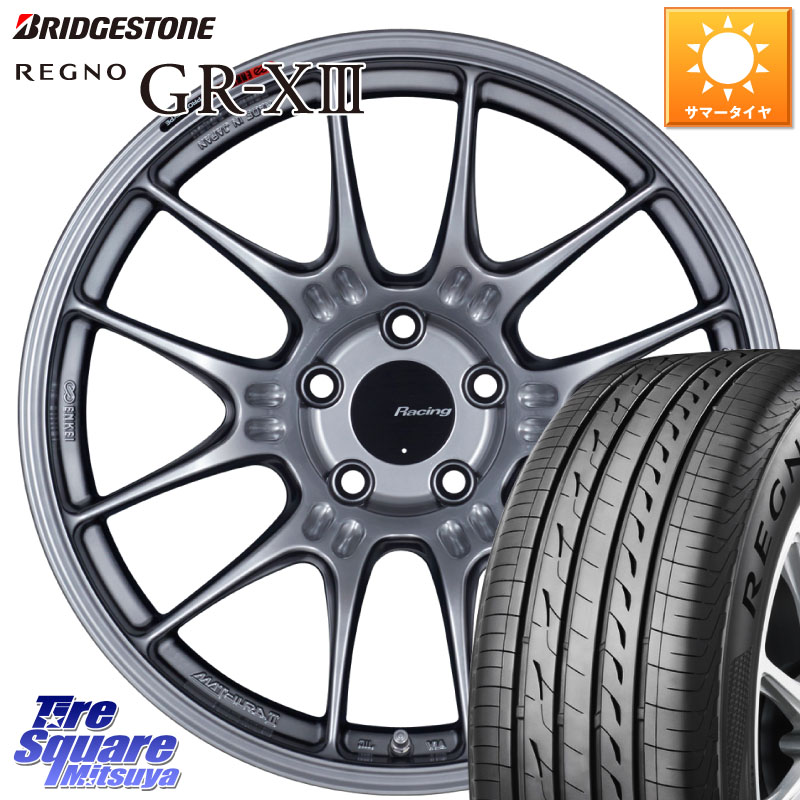 ENKEI エンケイ RACING GTC02 シルバー ホイール 18インチ 18 X 8.0J +35 5穴 114.3 ブリヂストン REGNO GR-X3 GRX3 GR-XIII レグノ サマータイヤ 235/50R18 30系アルファード 30系ヴェルファイア 20系アルファード