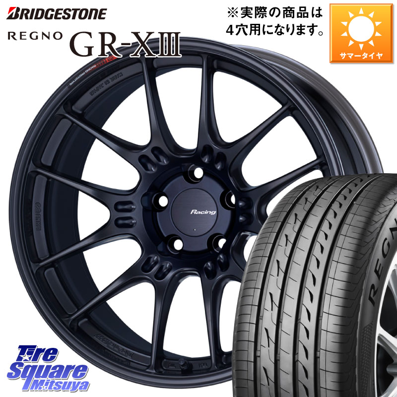 ブリヂストン REGNO GR-X3 GRX3 GR-XIII レグノ サマータイヤ 205/45R17ENKEI エンケイ RACING GTC02 BK ホイール 17インチ 17X7.5J(ND5RC Brembo) 35 4穴 100 ロードスター オプションブレンボキャリパー対応(要ローダウン等)|タイヤスクエアミツヤ