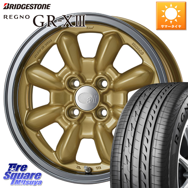ブリヂストン REGNO GR-X3 在庫● 2025~2026年製 GRX3 GR-XIII レグノ サマータイヤ 165/55R15ENKEI エンケイ ALL EIGHTEEN Classical Spoke 15インチ 15X6.0J 38 4穴 100 ブーン BOON|タイヤスクエアミツヤ