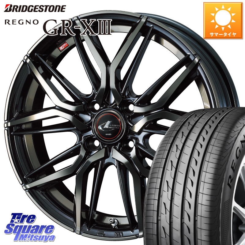 WEDS 40799 レオニス LEONIS LM PBMCTI 17インチ 17 X 6.5J +42 4穴 100 ブリヂストン REGNO GR-X3 GRX3 GR-XIII レグノ サマータイヤ 205/50R17 E13オーラ