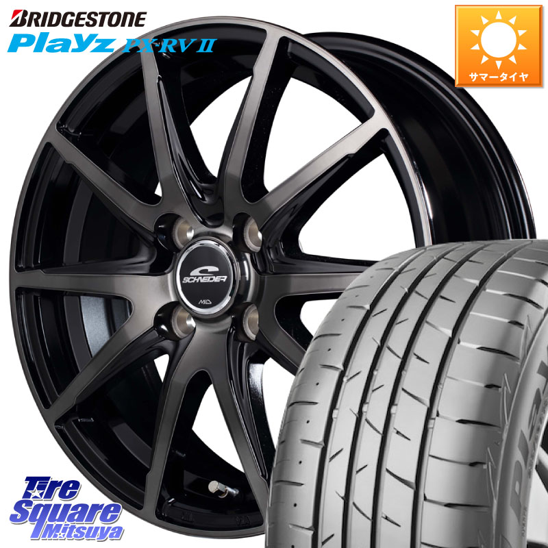 MANARAY MID SCHNEIDER シュナイダー DR-02 16インチ 16 X 6.0J +42 4穴 100 ブリヂストン プレイズ Playz PX-RV2 サマータイヤ 195/60R16 E13オーラ