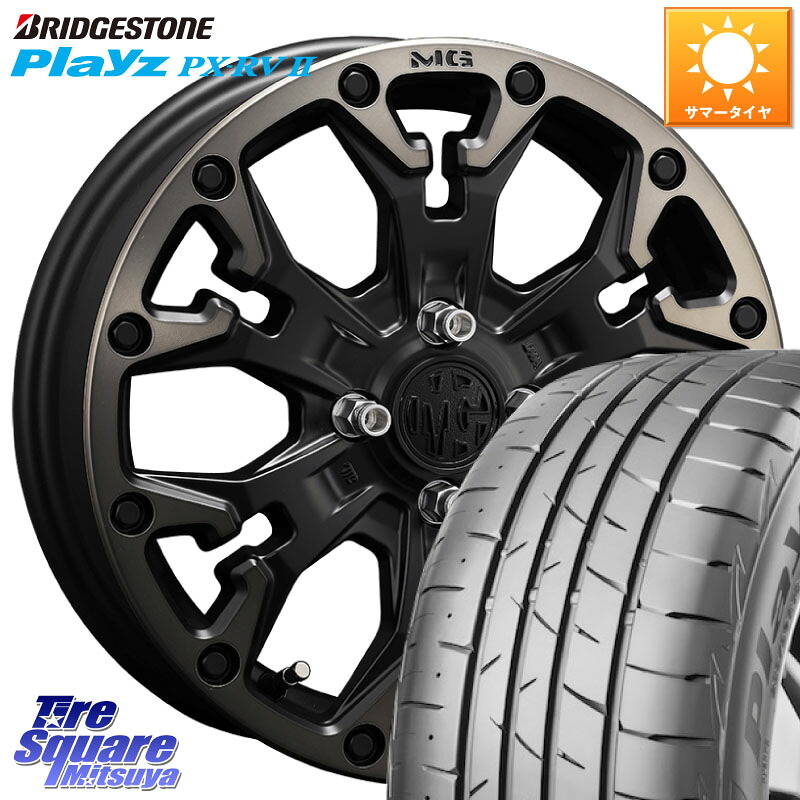 CRIMSON MG GOLEM Jr ホイール 16インチ 16 X 6.0J +38 4穴 100 ブリヂストン プレイズ Playz PX-RV2 サマータイヤ 195/60R16 E13オーラ