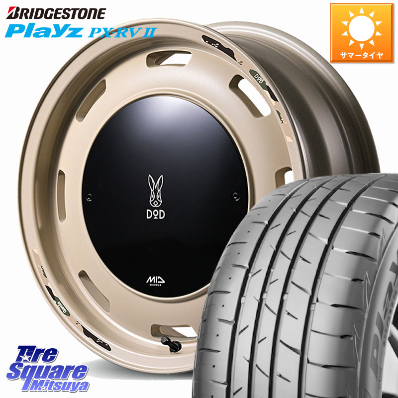 MANARAY MID x DOD ウシャリントバリ ホイール 16インチ 16 X 5.5J +20 5穴 139.7 ブリヂストン プレイズ Playz PX-RV2 サマータイヤ 215/65R16 ジムニー専用(要オーバーフェンダー等)