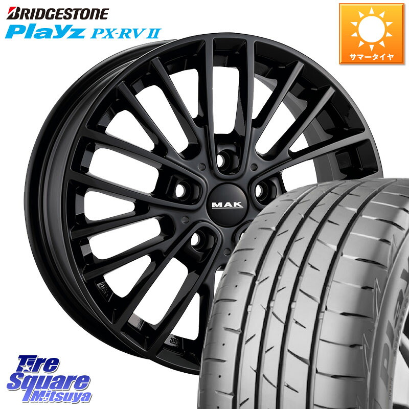 阿部商会 MAK CHELSE BK ホイール 16インチ 16 X 7.0J(MINI F60) +41 5穴 112 ブリヂストン プレイズ Playz PX-RV2 サマータイヤ 205/65R16 MINI ミニ クロスオーバー F60