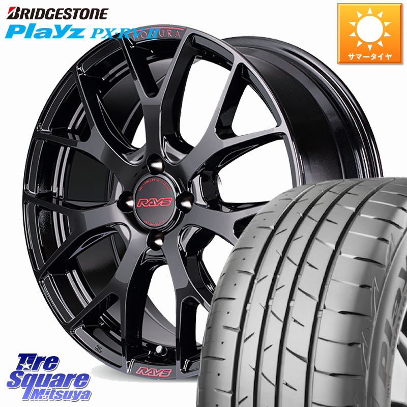 MANARAY RAYS HOMURA 2x7FT spec-M ホイール 17インチ 17 X 7.0J +45 4穴 100 ブリヂストン プレイズ Playz PX-RV2 サマータイヤ 205/50R17 E13オーラ