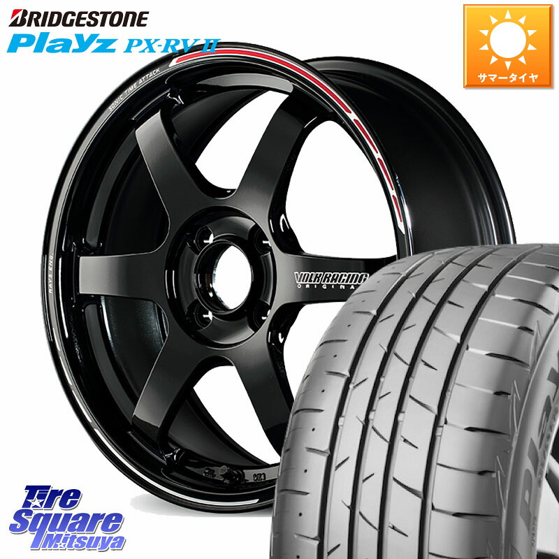 ブリヂストン プレイズ Playz PX-RV2 サマータイヤ 205/55R16RAYS 【欠品次回3~4月】 TE37 SONIC TIME ATTACK EDITION 鍛造 ホイール 16インチ 16X7.0J 36 4穴 100 MAZDA2|タイヤスクエアミツヤ
