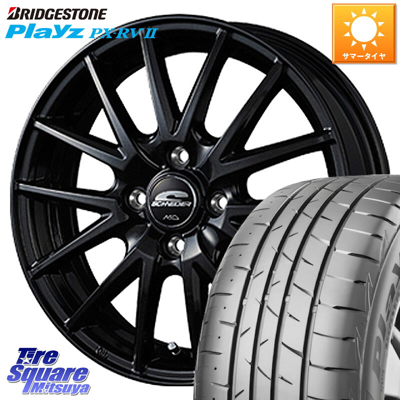 MANARAY MID SCHNEIDER SQ27 ブラック ホイール 15インチ 15 X 5.5J +50 4穴 100 ブリヂストン プレイズ Playz PX-RV2 サマータイヤ 195/65R15 E13ノートクロスオーバー