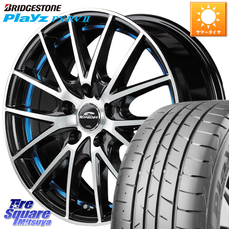 MANARAY MID SCHNEIDER シュナイダー RX27 RX-27 ホイール 4本 17インチ 17 X 7.0J +48 5穴 114.3 ブリヂストン プレイズ Playz PX-RV2 サマータイヤ 215/45R17 100,309円