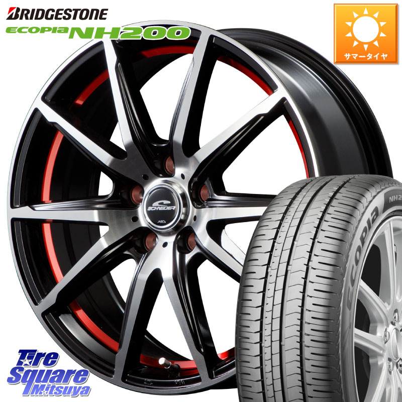 MANARAY MID SCHNEIDER シュナイダー RX02 RED 16インチ 16 X 6.5J +38 5穴 114.3 ブリヂストン ECOPIA NH200 エコピア サマータイヤ 205/55R16 GRヤリスRSノーマルキャリパー