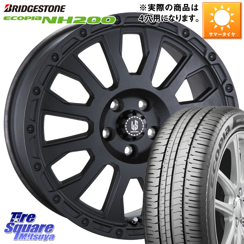阿部商会 LA STRADA AVENTURA アヴェンチュラ BK 16インチ 16 X 6.0J +40 4穴 100 ブリヂストン ECOPIA NH200 エコピア サマータイヤ 195/50R16 160系カローラフィールダー ヤリス ロードスター