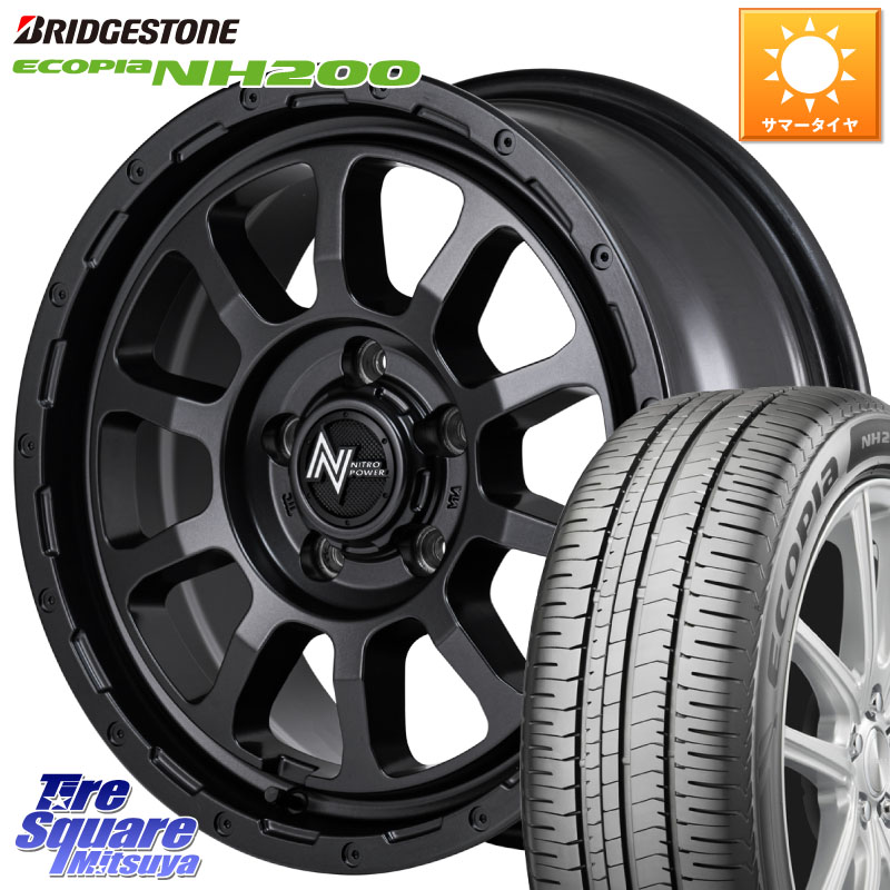 MANARAY NITRO POWER M10 PERSHING S パーシング BARREL BLACK EDITION バレルブラックエディション ホイール 16インチ 16 X 7.0J +40 5穴 114.3 ブリヂストン ECOPIA NH200 エコピア サマータイヤ 195/50R16
