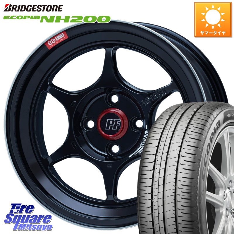 ENKEI エンケイ PerformanceLine PF06 BK ホイール 16インチ 16 X 7.0J +45 4穴 100 ブリヂストン ECOPIA NH200 エコピア サマータイヤ 195/50R16 ロードスター
