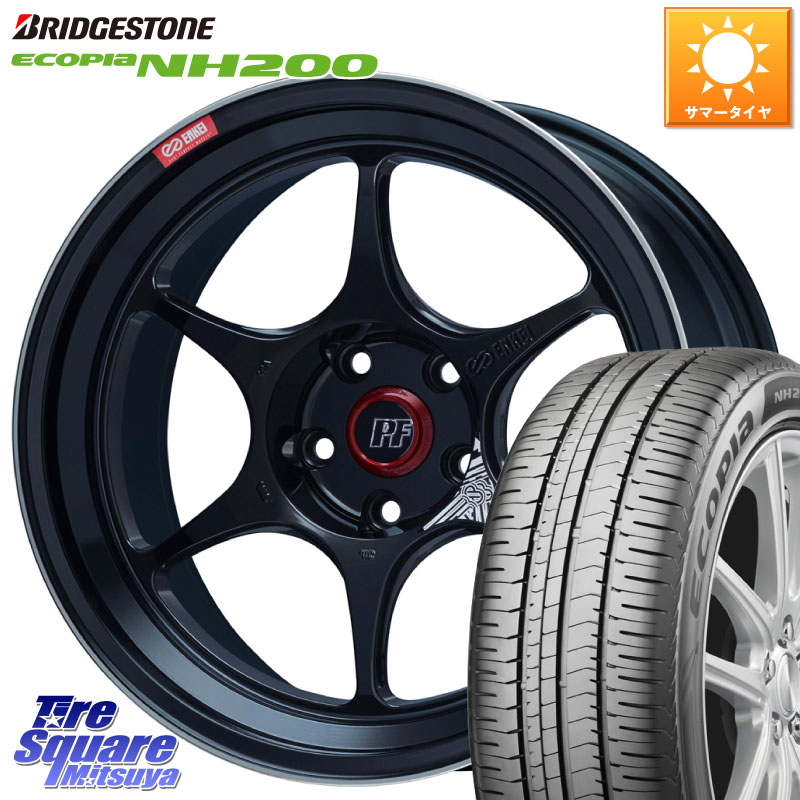 ブリヂストン ECOPIA NH200 エコピア サマータイヤ 195/50R16ENKEI エンケイ PerformanceLine PF06 BK ホイール 16インチ 16X7.0J 45 5穴 100 シエンタ|タイヤスクエアミツヤ