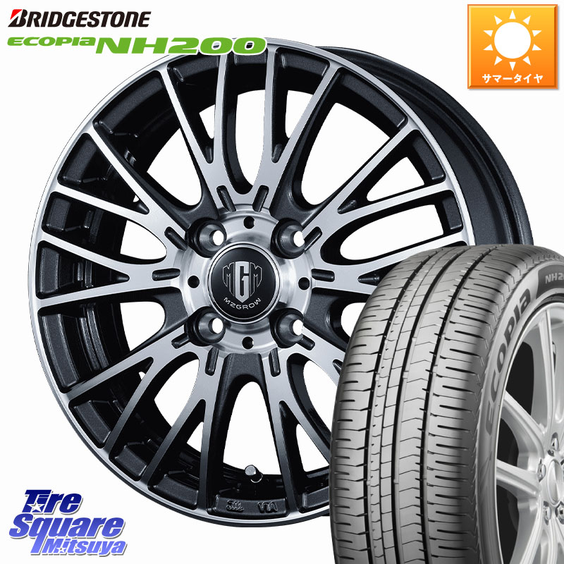 ブリヂストン ECOPIA NH200 エコピア サマータイヤ 195/50R16KOSEI MZ-GROW VM25R ホイール 16インチ 16X6.0J 50 4穴 100 フィットハイブリッド フィット FIT｜タイヤスクエアミツヤ