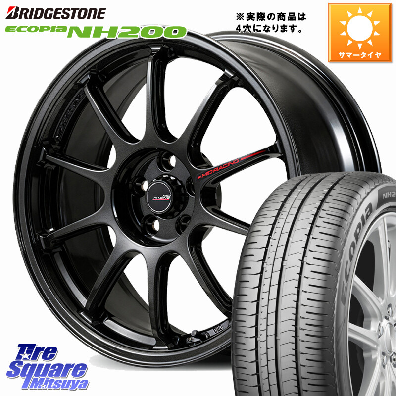 ブリヂストン ECOPIA NH200 エコピア サマータイヤ 205/55R16MANARAY MID RACING R10 EVO ホイール 16インチ レーシング◇参考画像 16X6.5J 45 4穴 100 E13オーラ アクア｜タイヤスクエアミツヤ 104,550円